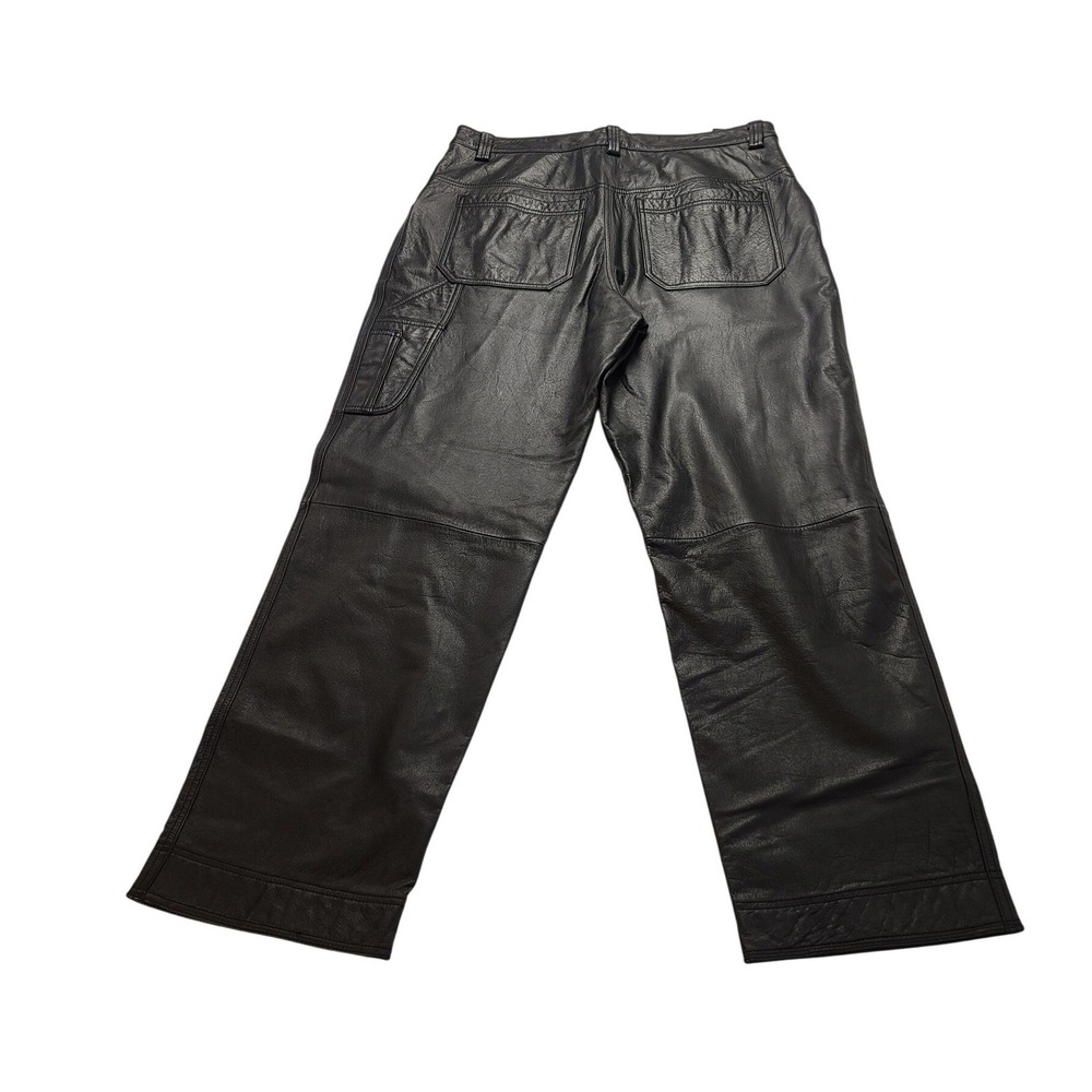 Wilsons Leather M Julian Men's 34x31 Black Leather Pants Straight Leg Zip Fly